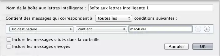 Mountain Lion : recevoir des notifications sur une seule boite mail