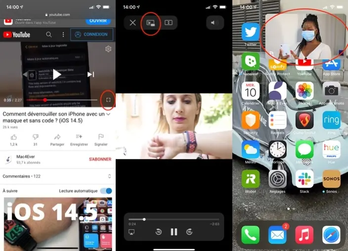 Le PiP a nouveau disponible pour YouTube via un navigateur sous iOS 14.5