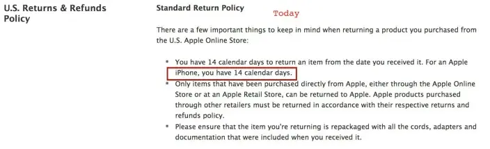 Apple limiterait sa politique de retour d'iPhone à 14 jours après l'achat