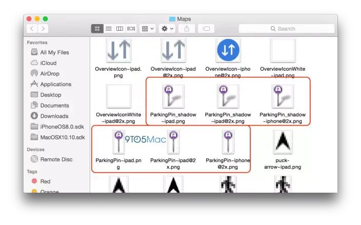 Plans (iOS 8) devait aussi intégrer une fonction pour retrouver sa voiture dans un parking