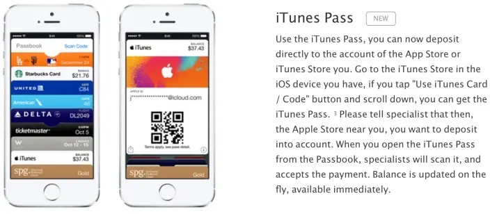 iTunes Pass : une carte Passbook pour recharger librement son compte iTunes