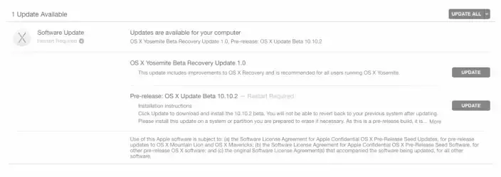 Nouvelle beta publique d'OS X 10.10.2