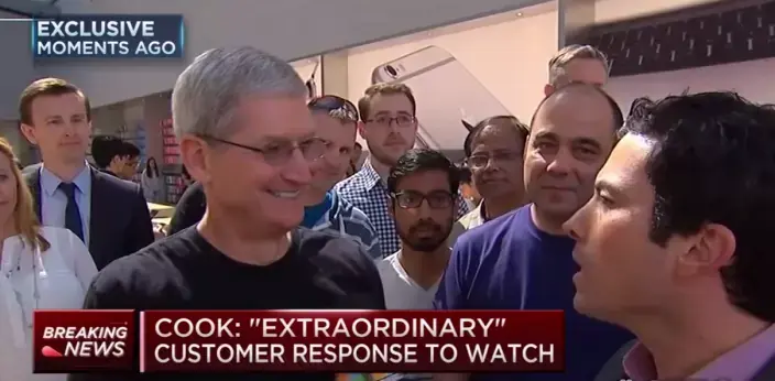 Tim Cook à Palo Alto pour le lancement de l'AppleWatch