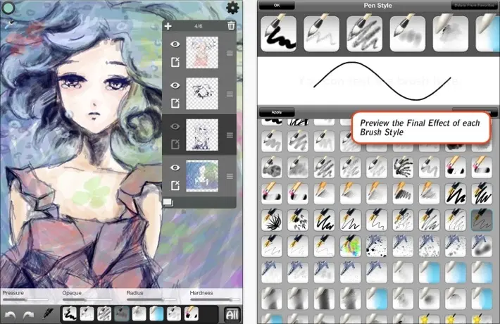 MyBrushes Pro, logiciel de dessin très complet pour iPad, est gratuit