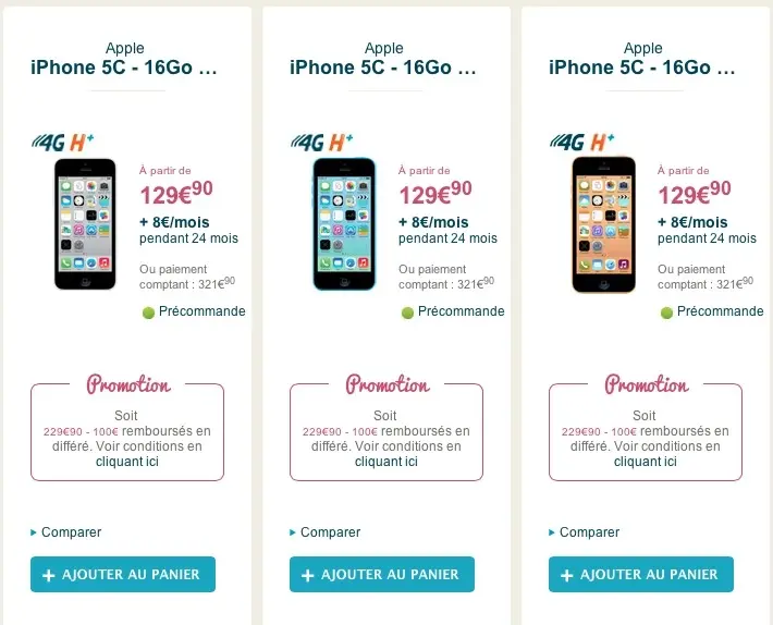 Bouygues permet enfin de précommander les iPhone 5c