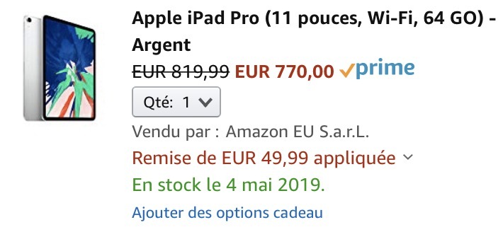 Bon plan : iPad Pro 2018 dès 770€ (11"), 949€ (12,9") et MacBook Air 2018 (1168€)