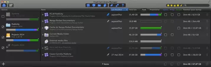 Final Cut Library Manager 2.5 optimisé pour Final Cut Pro X 10.1.2