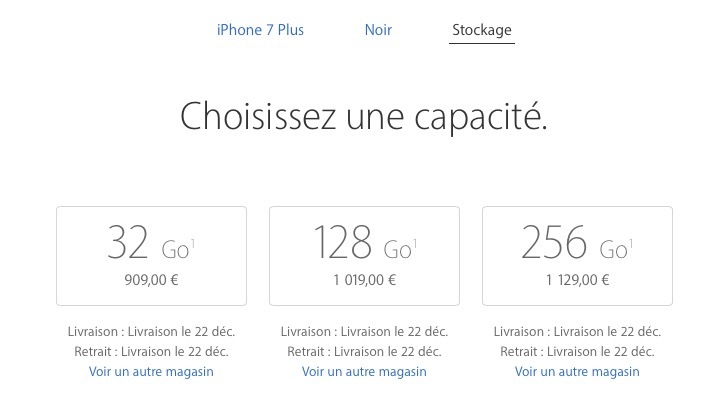 Un iPhone 7 Noir / Noir de Jais pour Noël ? Les délais enfin normaux !