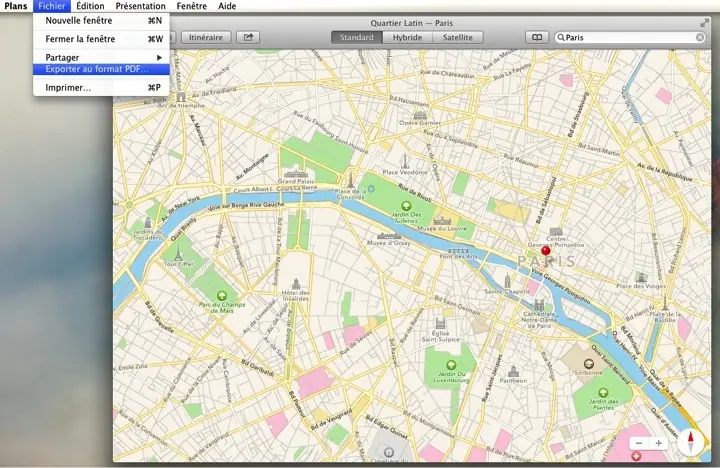 Exporter un plan en PDF sous Mavericks pour planifier ses roadtrips