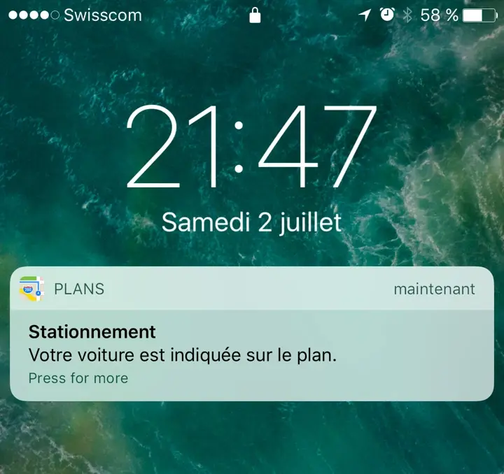 iOS 10 : l'enregistrement du stationnement fonctionne même sans 4G