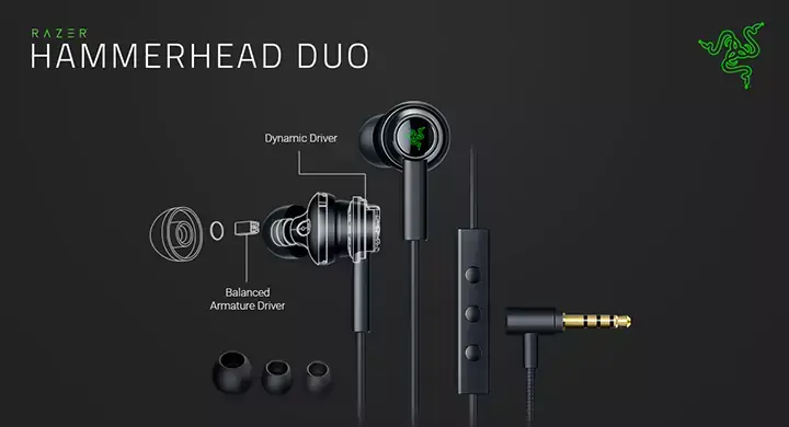 Hammerhead Duo : deux haut-parleurs par écouteurs chez Razer