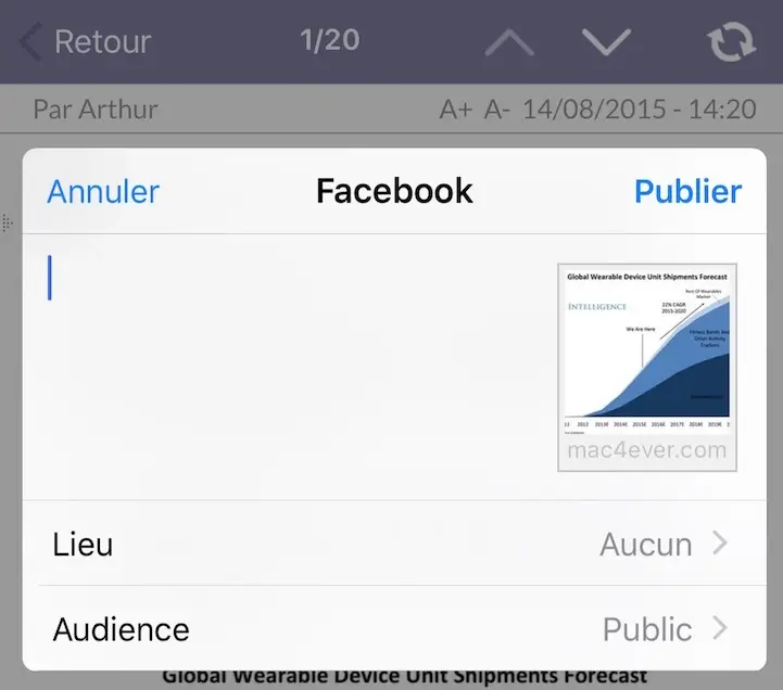 Avec iOS 8.3, Apple a désactivé discrètement une fonction du partage Facebook