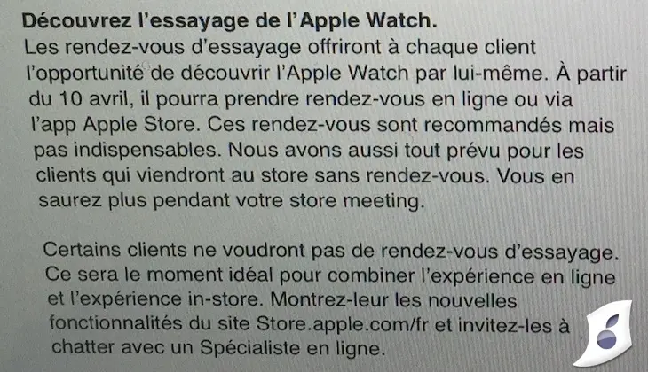 Apple Watch : les rendez-vous ne seront pas obligatoires