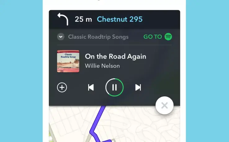 Les contrôles de Spotify apparaissent dans l'app iOS de Waze