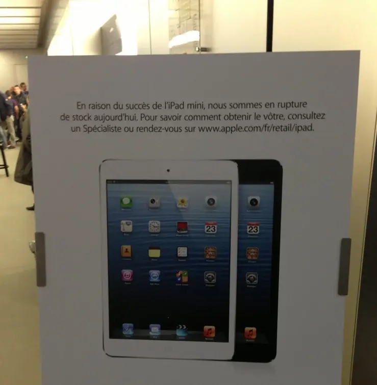 Déjà des ruptures de stocks d'iPad mini dans certains Apple Store