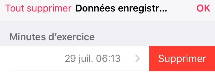 Astuce : comment supprimer une séance d'entrainement enregistrée avec l'Apple Watch