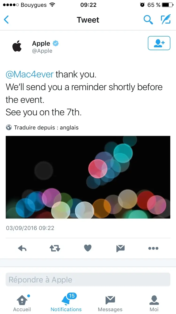 Comment recevoir un tweet personnalisé d'Apple ?