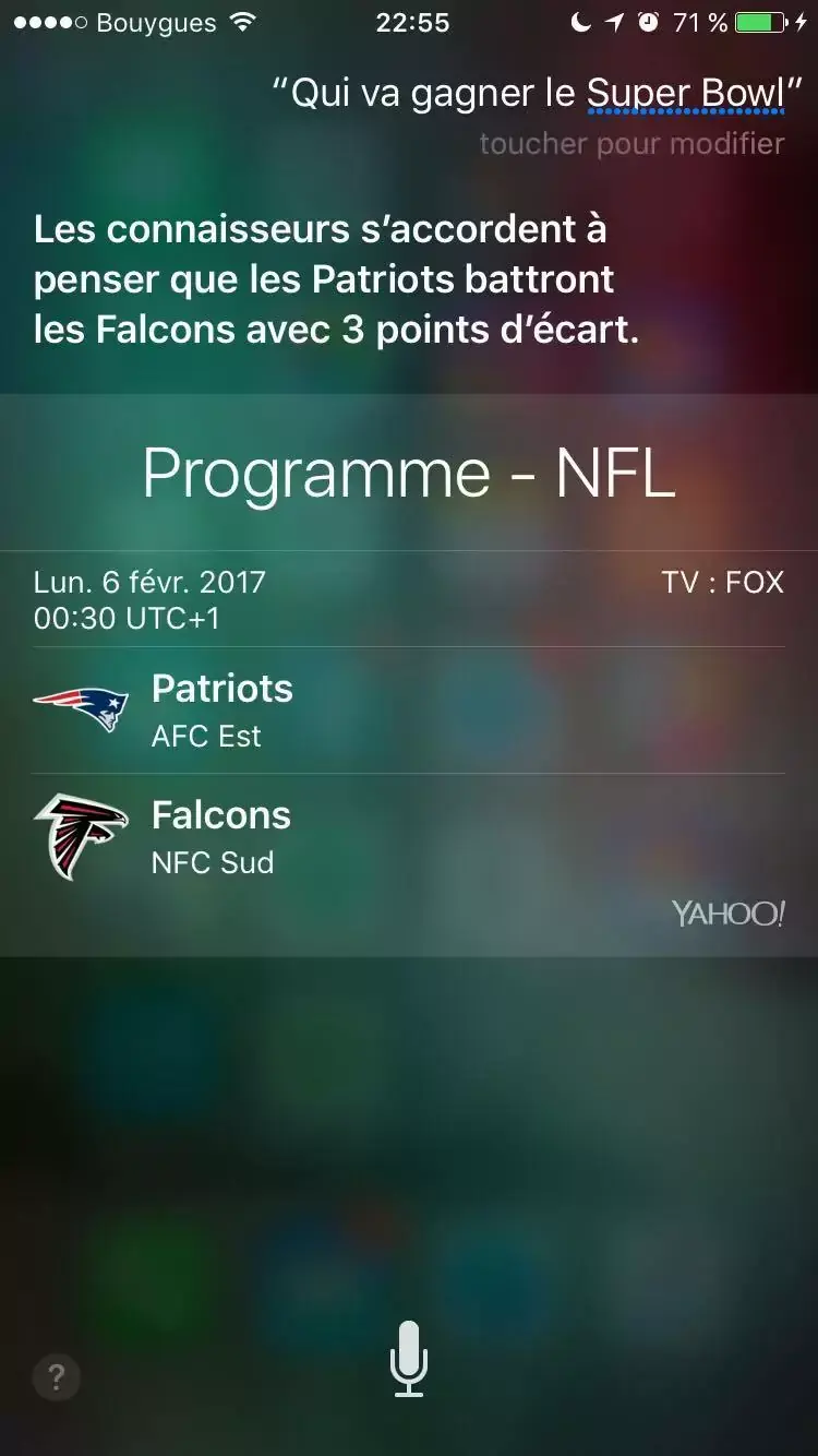 Apple met à jour Siri pour le SuperBowl LI