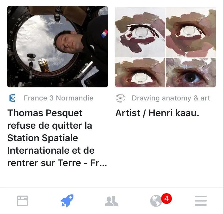 Facebook teste un nouveau fil d'actualité (avec une fusée)