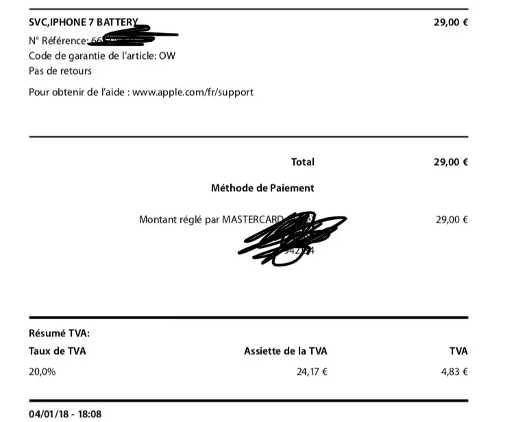 Le changement de batterie d'iPhone à 29€ existe vraiment (photo)