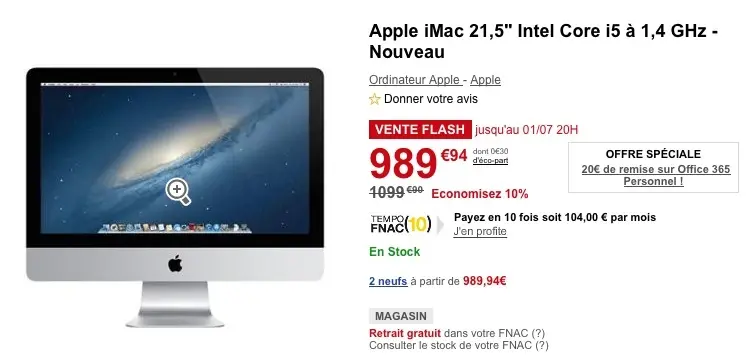 Bon plan : le nouvel iMac d'entrée de gamme vendu 989€ !