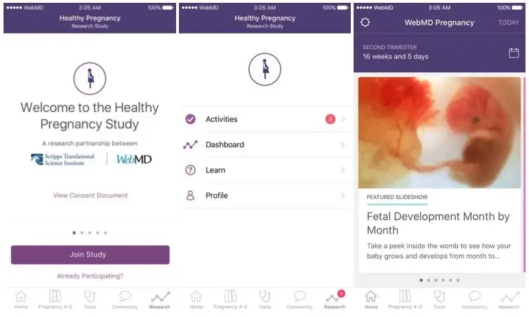 WebMD utilisera ResearchKit pour ses prochaines études sur la grossesse