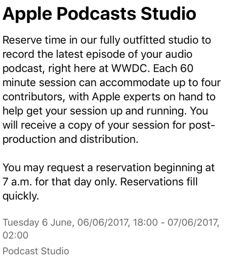 WWDC : inédit, Apple propose un studio sur place aux podcasters !