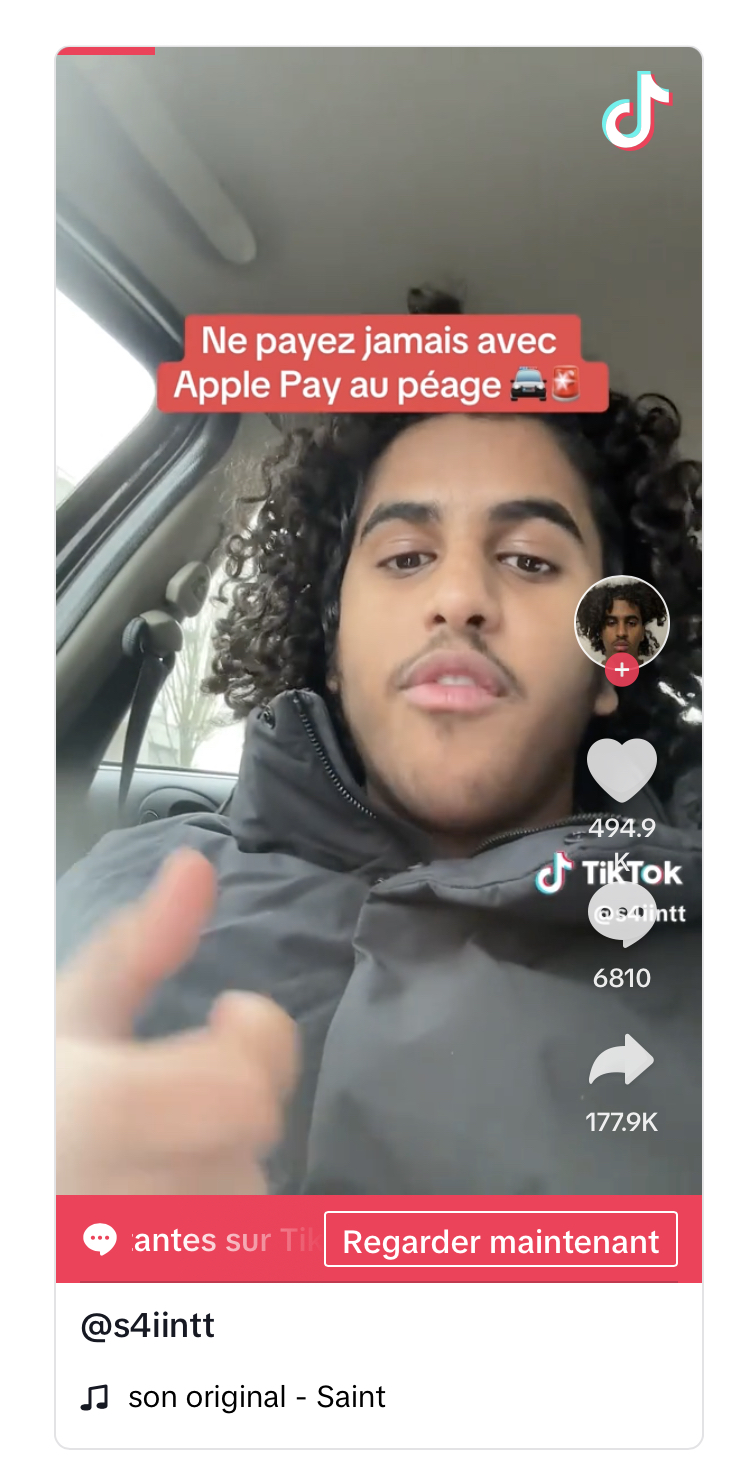 Ne payez jamais avec Apple Pay au péage, c'est interdit !