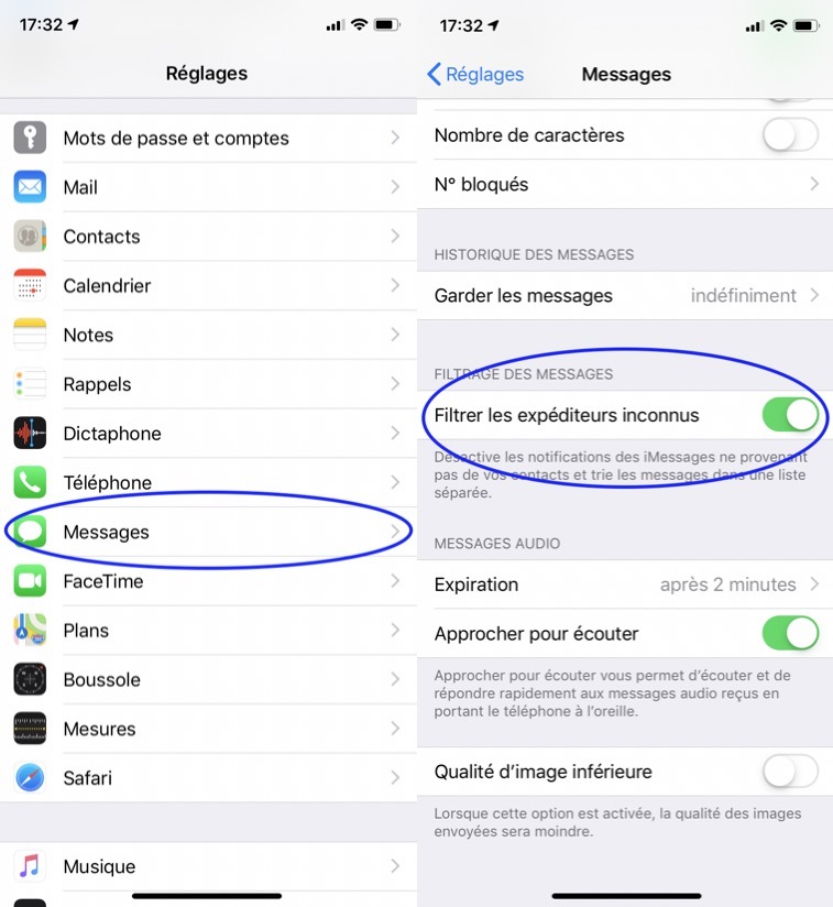 Astuce : désactiver les notifications pour les iMessages de numéros inconnus