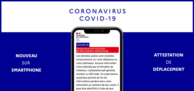 L’attestation numérique de déplacement dérogatoire est en ligne #covid-19