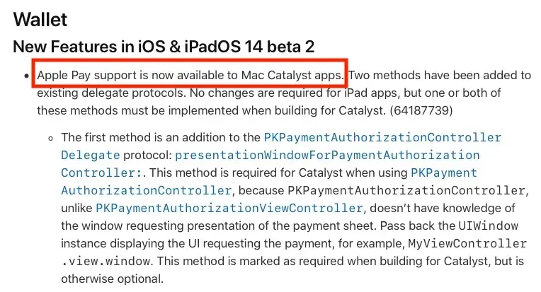 Catalyst permettra d'intégrer Apple Pay aux applications