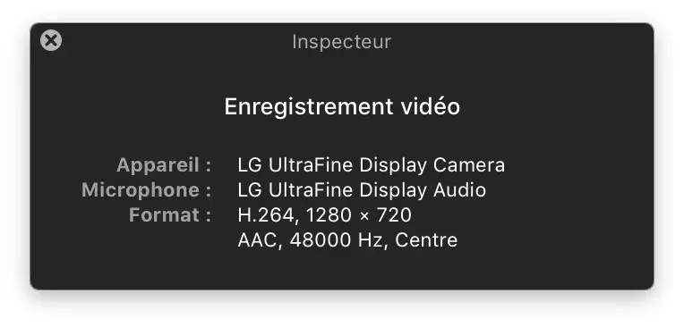 La webcam de l'écran LG UltraFine 5k ne filme qu'en 720p (MAJ)