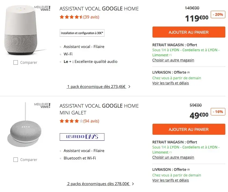 #FrenchDays : 10% sur tous les Mac, WiFi Orbi (-50€), Google Home 49€ et SSD 2To à 449€