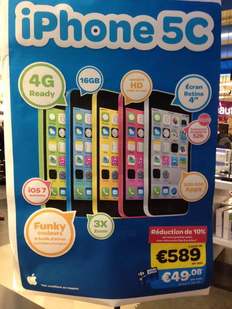 L'image du jour : quand Carrefour "confirme" 52H d'autonomie sur l'iPhone 5c