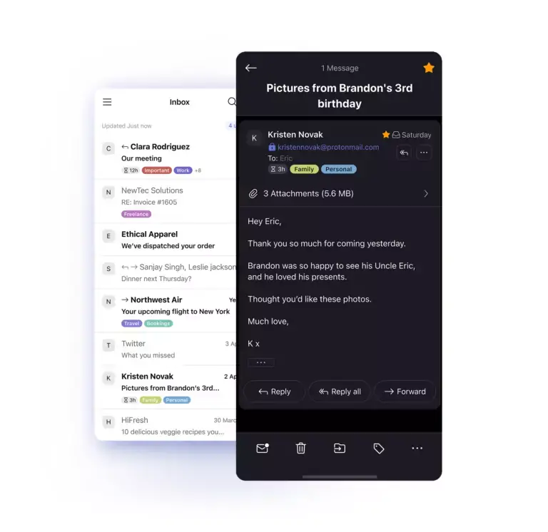 L'App ProtonMail se refait une beauté (+rachat de SimpleLogin)