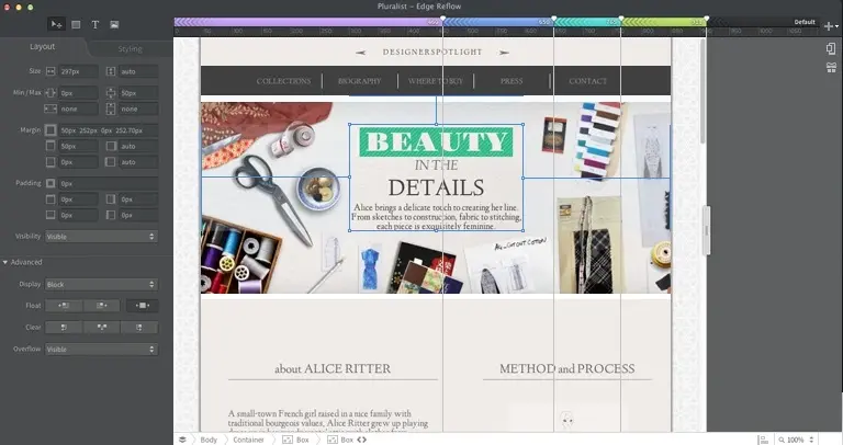 Adobe Edge Reflow, le Responsive Design pour les abonnés Creative Cloud