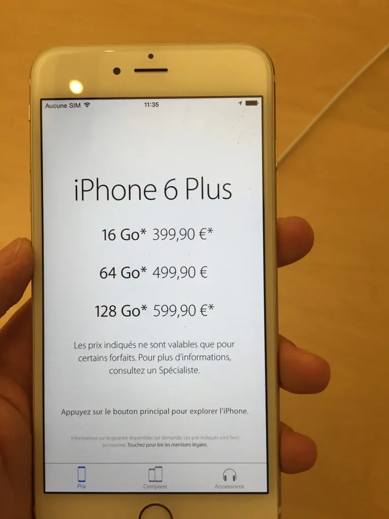 Quelques photos des nouvelles fiches produit en Apple Store (de Nice)