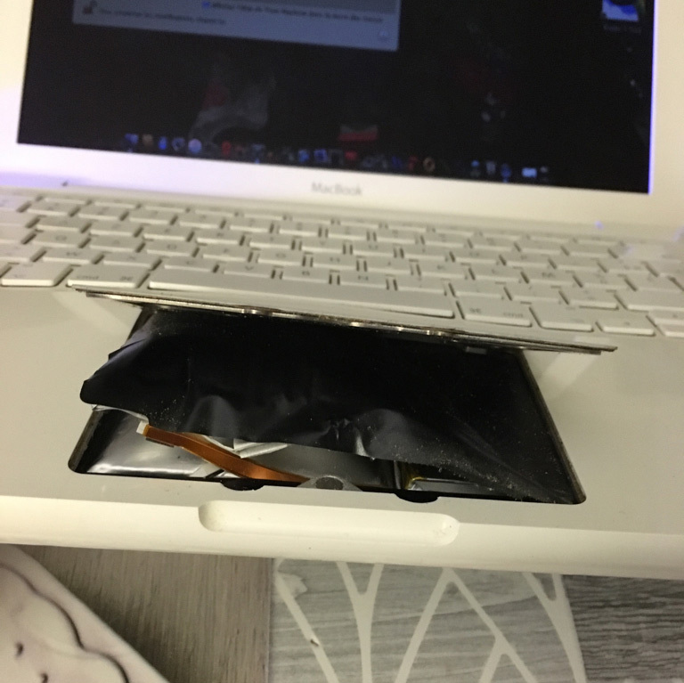 Illustration : L'image du jour : un MacBook totalement explosé au retour de vacances
