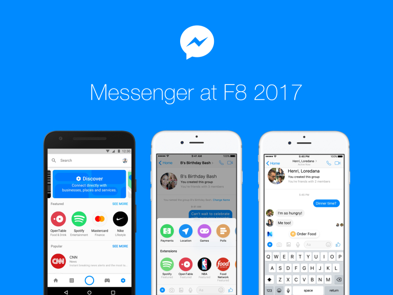 #F8 - les nouveautés pour Facebook Messenger : un onglet "découvrir", des chats, M, des jeux...