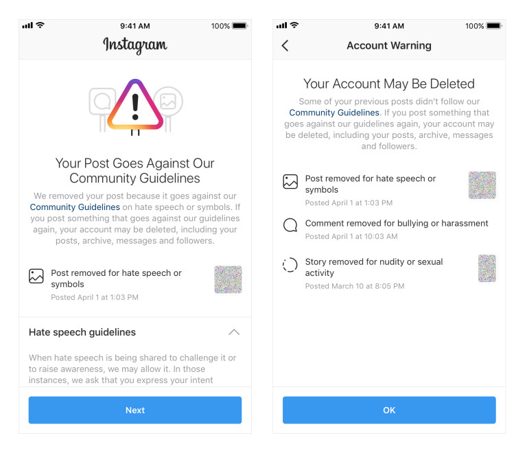 Instagram va maintenant avertir avant de supprimer un compte