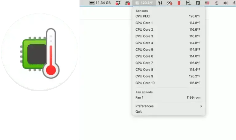 Parallels Toolbox ajoute une icône de température CPU sur Mac, et se penche sur l'encoche des MacBook Pro