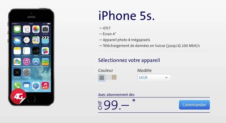 Suisse : au tour de Swisscom de proposer les iPhone 5s/5c