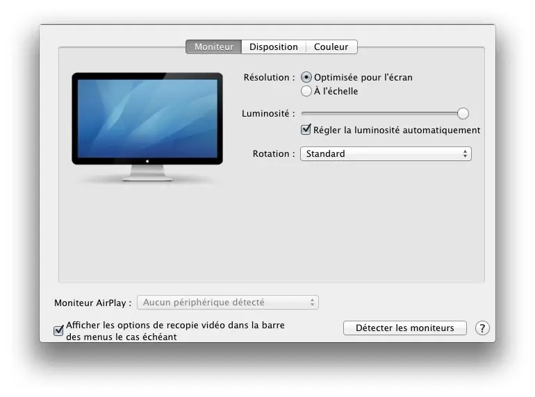 Astuce : comment détecter un moniteur / vidéo-projecteur avec OS X Mavericks