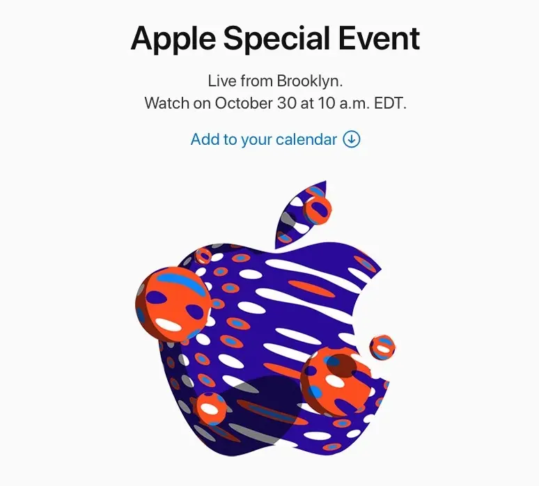 Apple diffusera en direct la keynote du 30 octobre