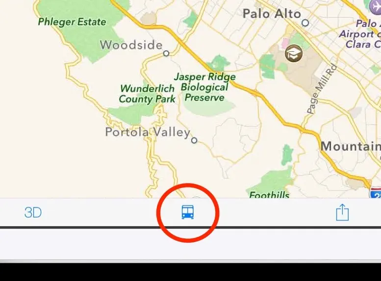 Oh, une capture d'écran de Maps (iOS 8) avec les transports en commun !