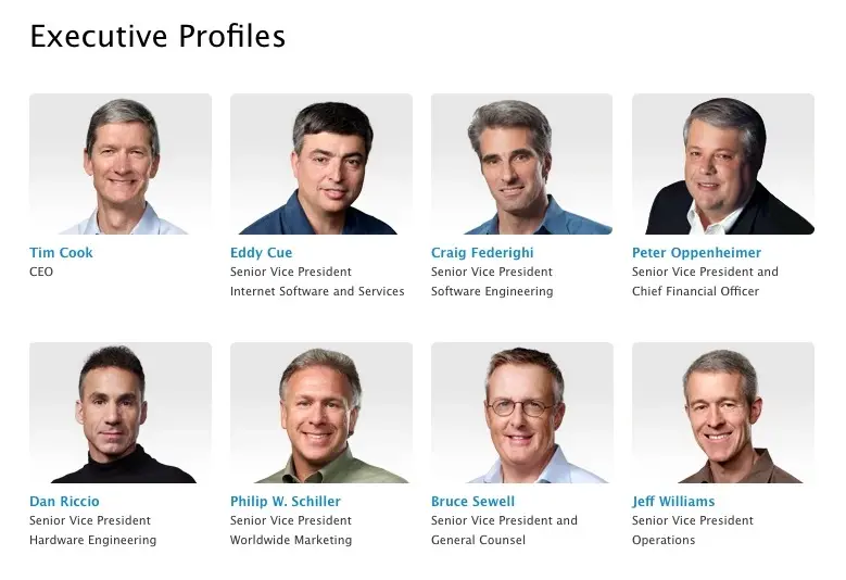 Tiens ! Jony Ive a disparu des "VP" sur le site d'Apple ?!