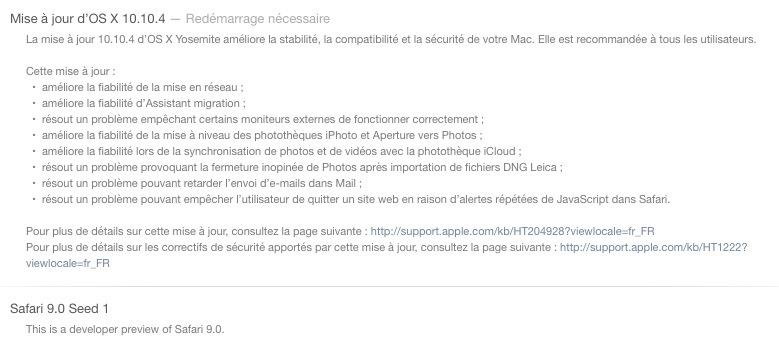 OS X 10.10.4 est disponible au téléchargement !