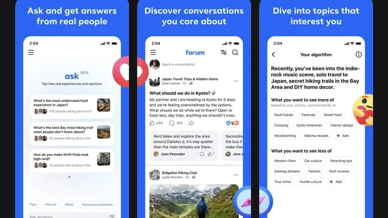 Meta lance discr&egrave;tement Forum, une nouvelle application inspir&eacute;e de Reddit