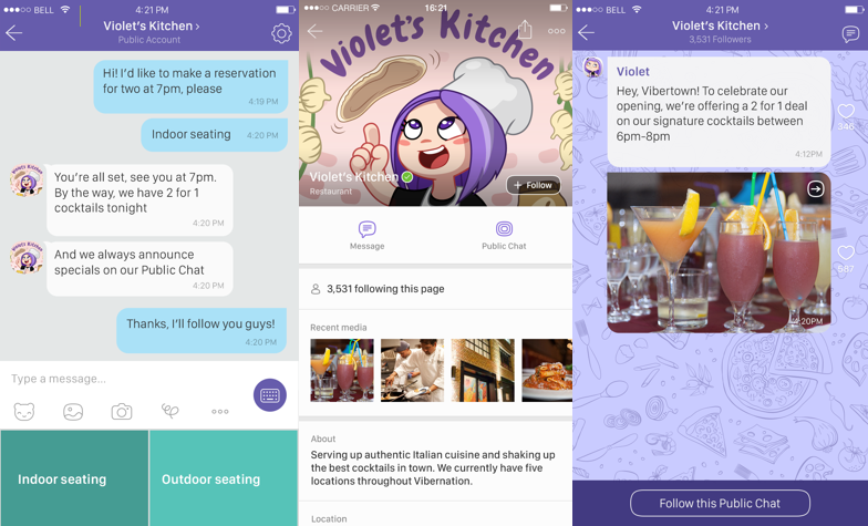 Viber ouvre des comptes publics à destination des professionnels