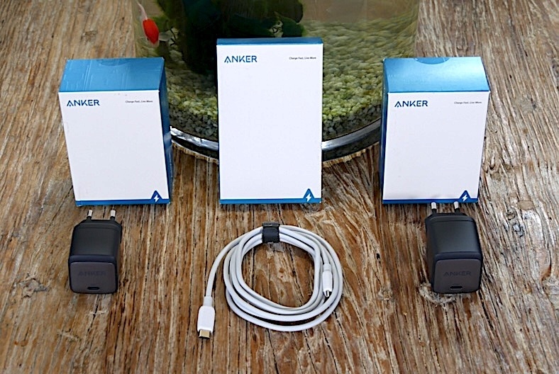 Les excellents chargeurs compacts USB-C Anker 20W à 16€, 30W à 19€, 45W à 29€, 65W à 42€